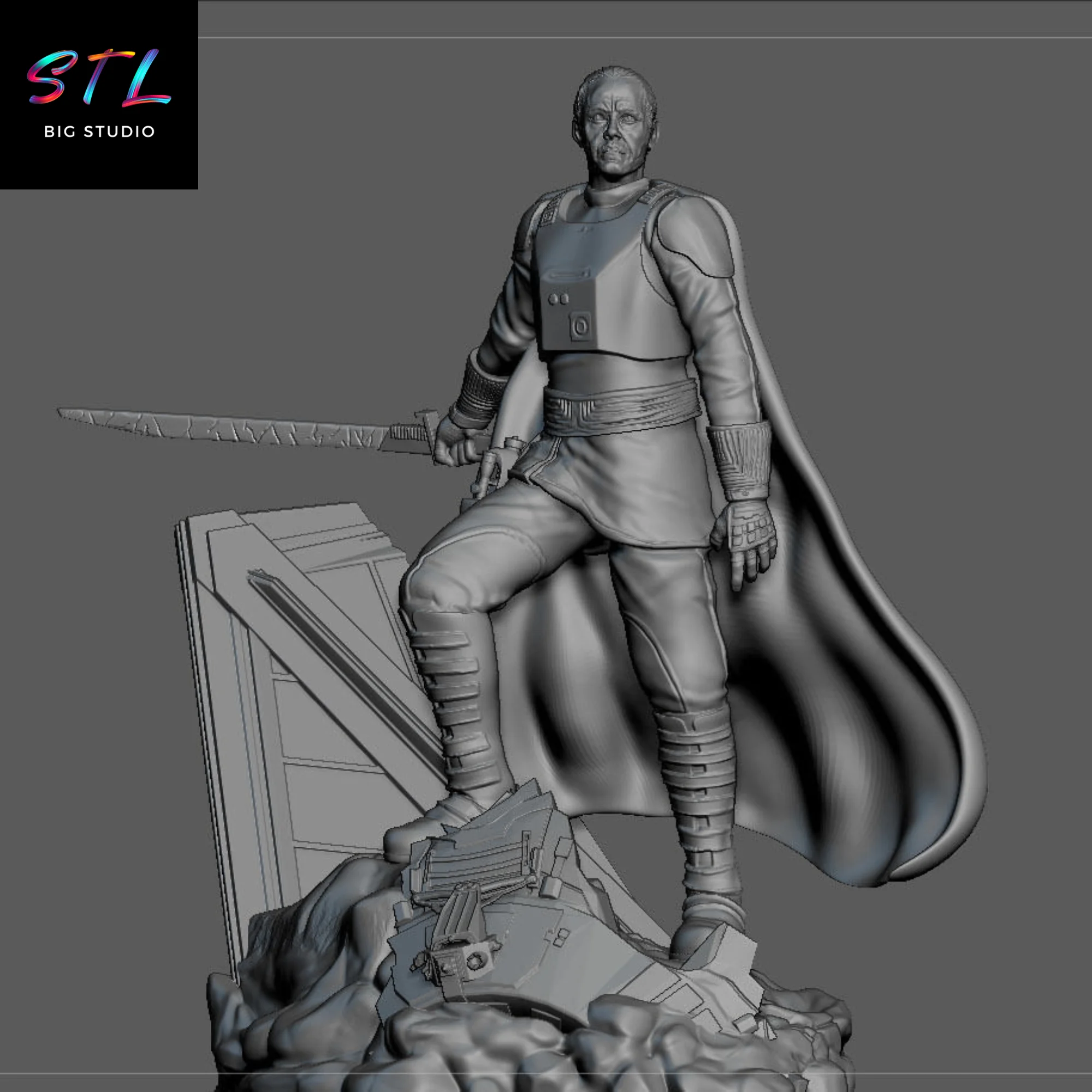 Moff Gideon STL | Star Wars 3D Printable Figure Model — view 6
