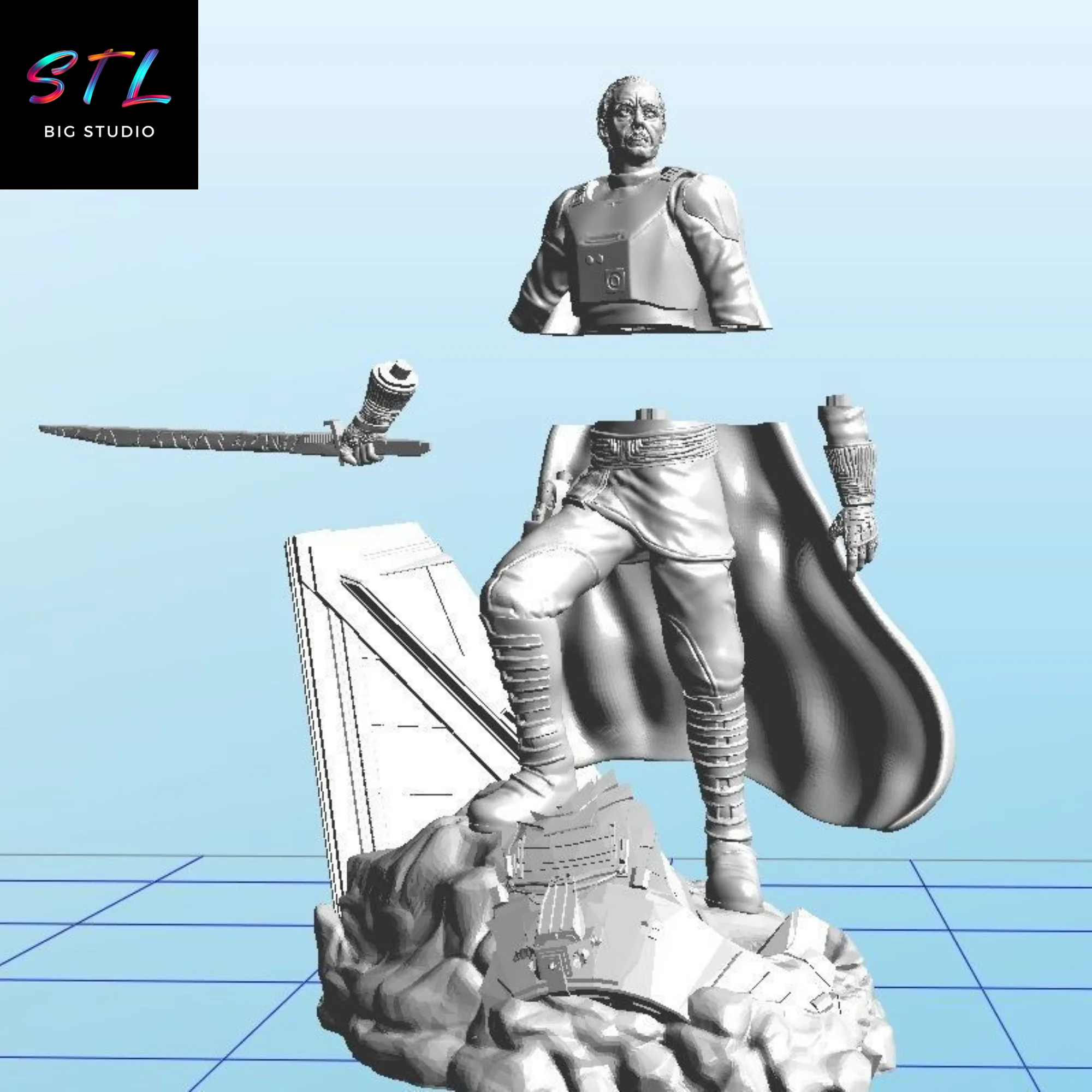 Moff Gideon STL | Star Wars 3D Printable Figure Model — view 7
