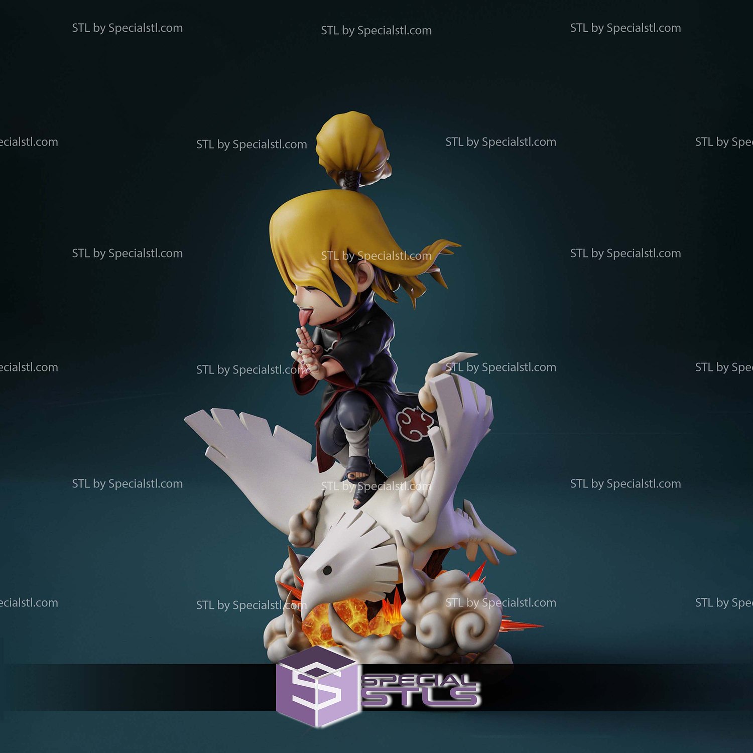 Deidara Naruto Shippuden Chibi 3D Printer Files STL Model — view 3