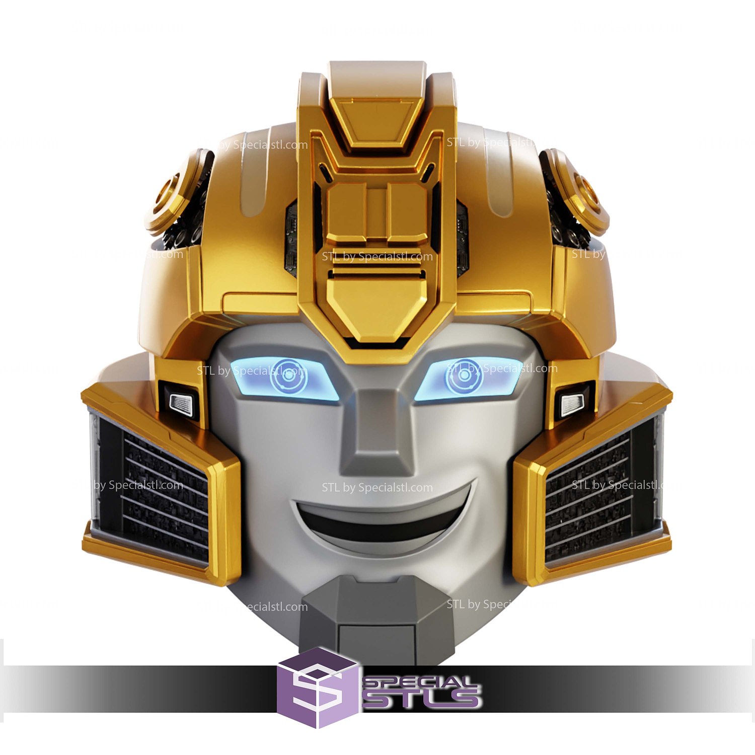 Cosplay STL Files BumbleBee One Helmet 3D Model — view 3