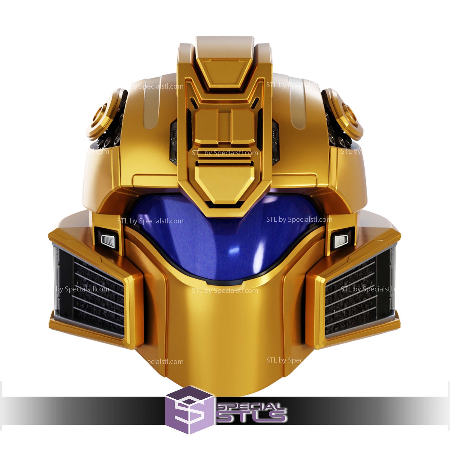 Cosplay STL Files BumbleBee One Helmet 3D Model — view 4