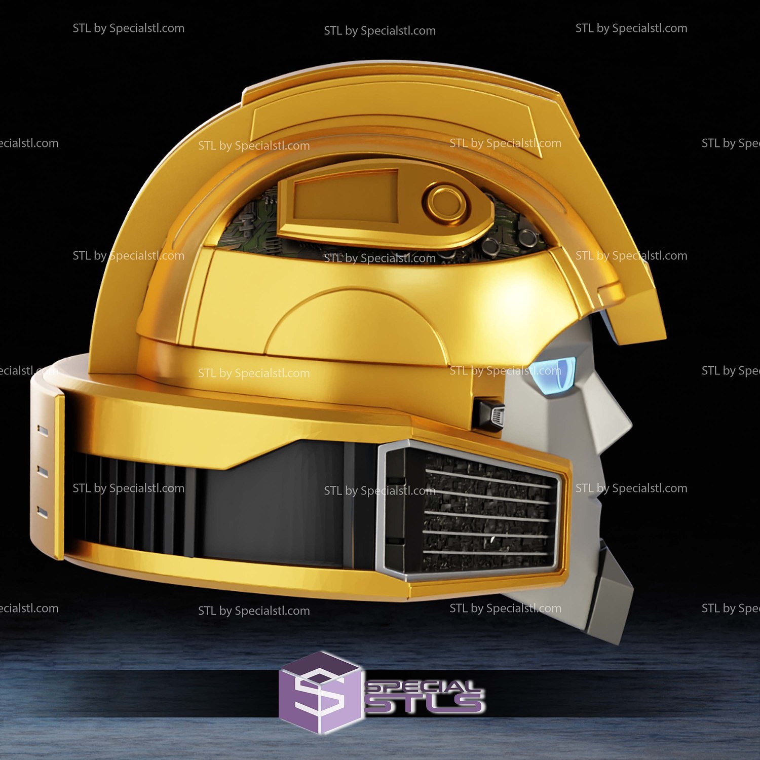 Cosplay STL Files BumbleBee One Helmet 3D Model — view 7
