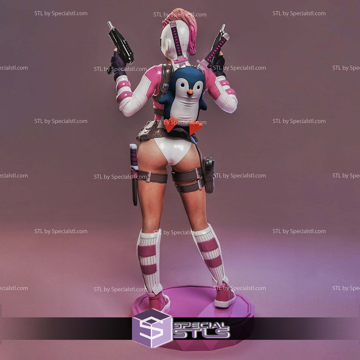 Gwenpool Pink 1-4 STL Files 3D Model — view 2