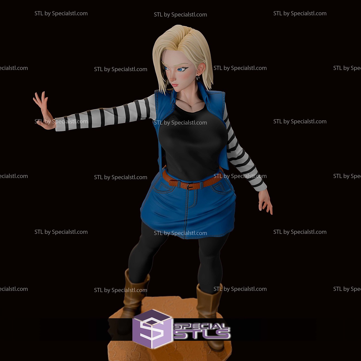 Android 18 Baby Face 3D Printer Files STL Model — view 3