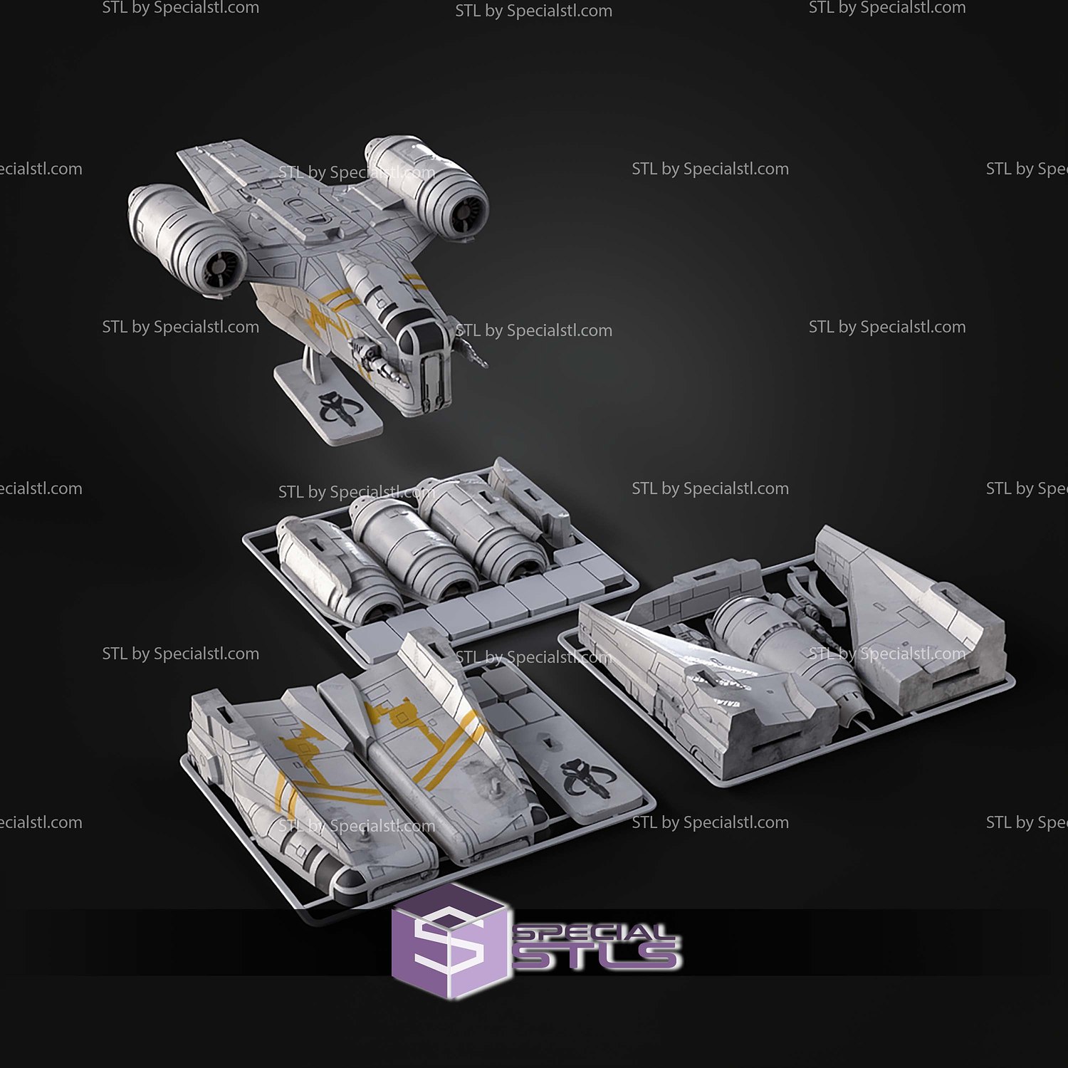 Razor Crest Kit Card STL Files 3D Model — view 4