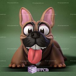 Basic STL - Happy Dogs Frenchie 3D Model