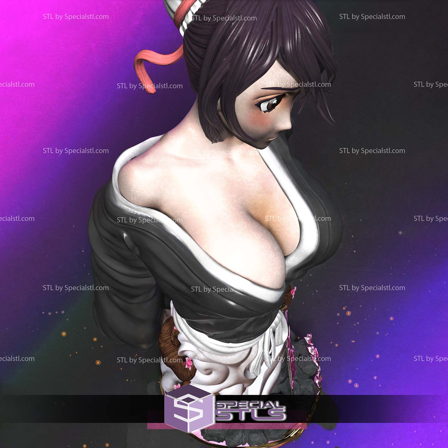 Momo Hinamori Bleach Bust STL Files 3D Model — view 2