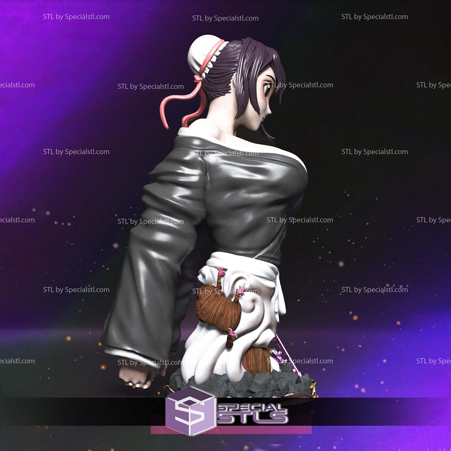 Momo Hinamori Bleach Bust STL Files 3D Model — view 3
