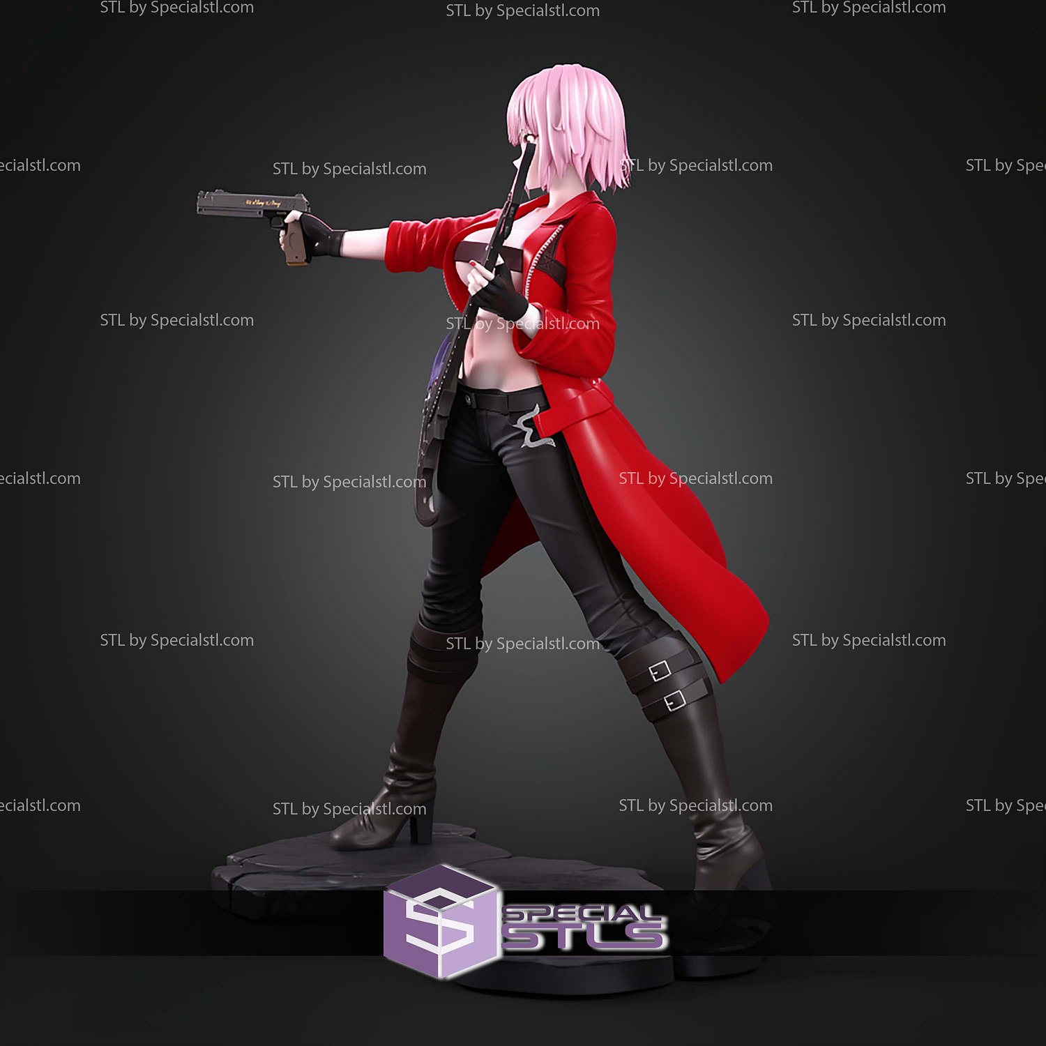 Mori Calliope Dante Outfit Hololive Vtuber STL Files 3D Model — view 3