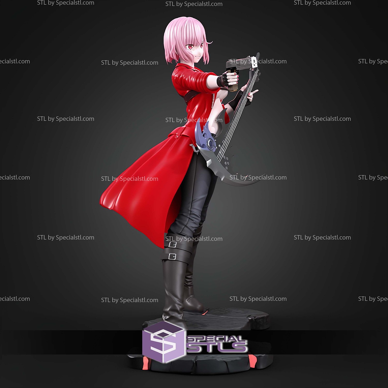 Mori Calliope Dante Outfit Hololive Vtuber STL Files 3D Model — view 4