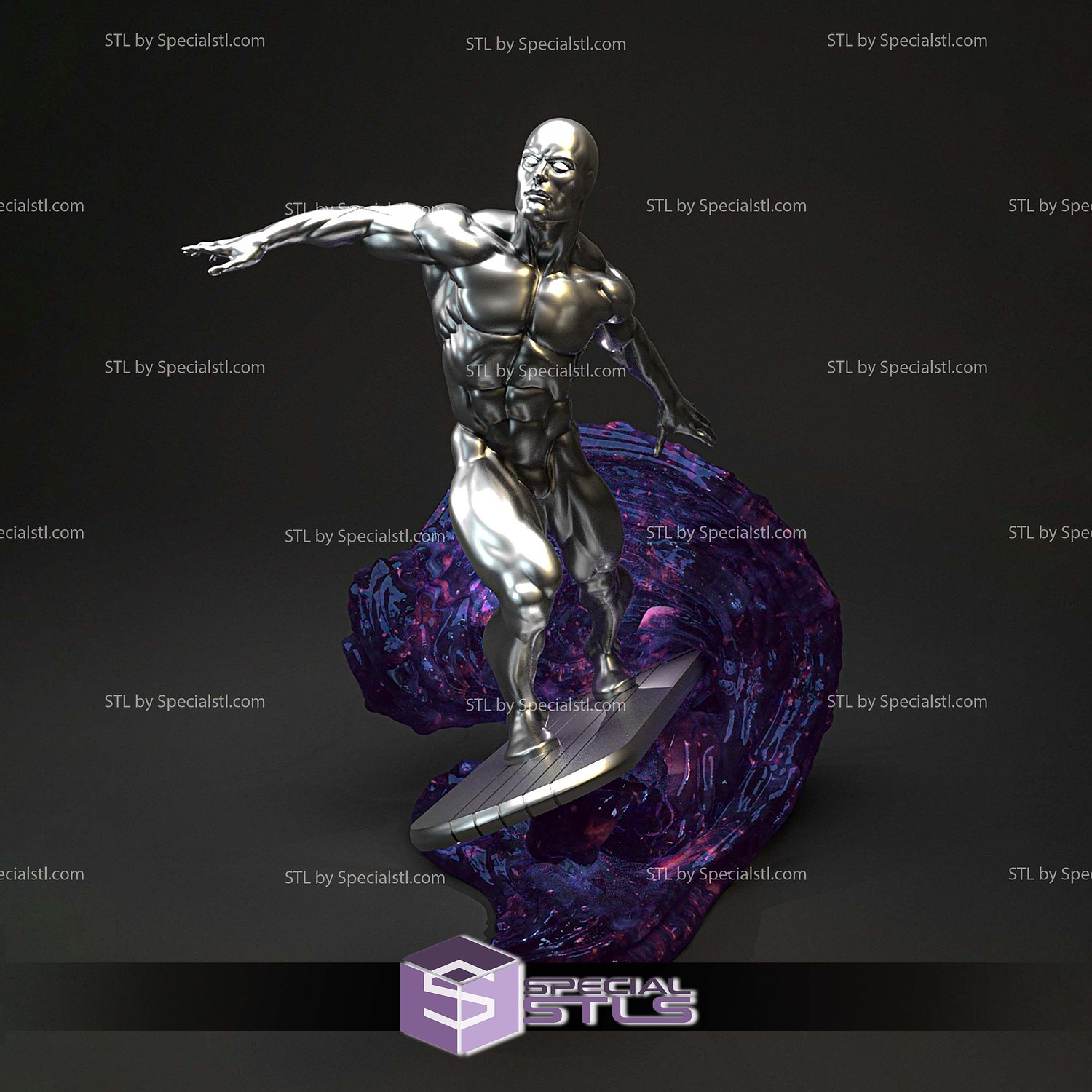 Classic Silver Surfer 3D Printer Files STL Model — view 2