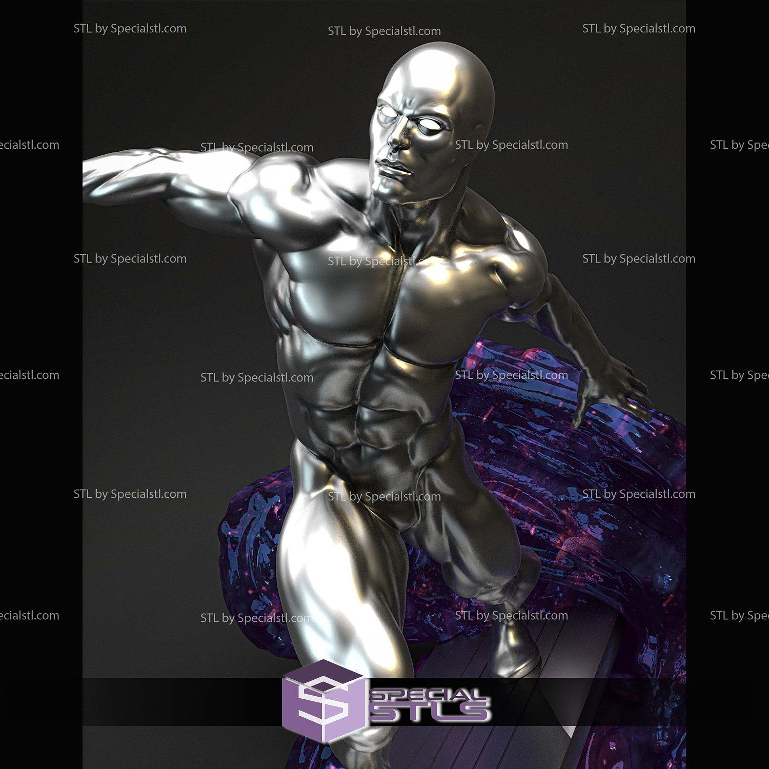 Classic Silver Surfer 3D Printer Files STL Model — view 3