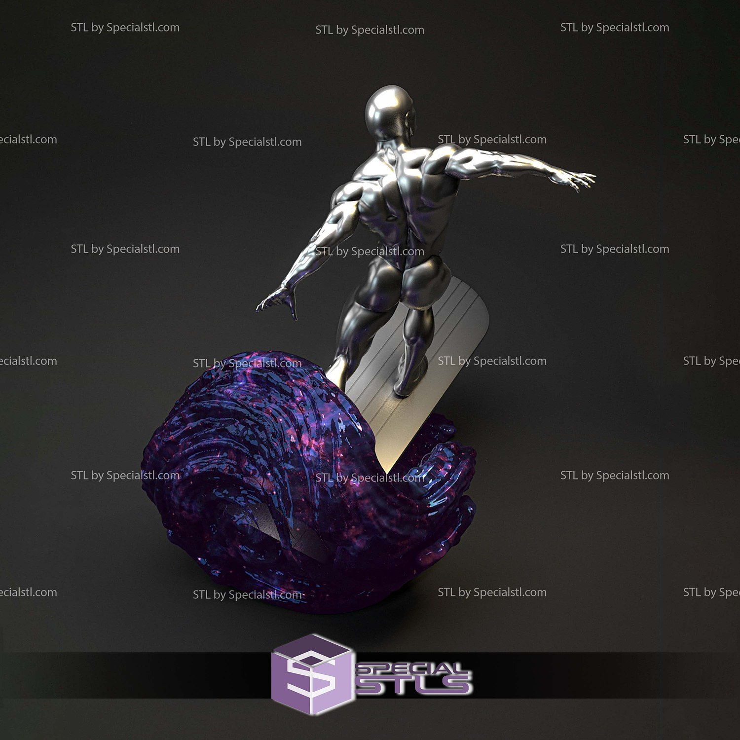 Classic Silver Surfer 3D Printer Files STL Model — view 7