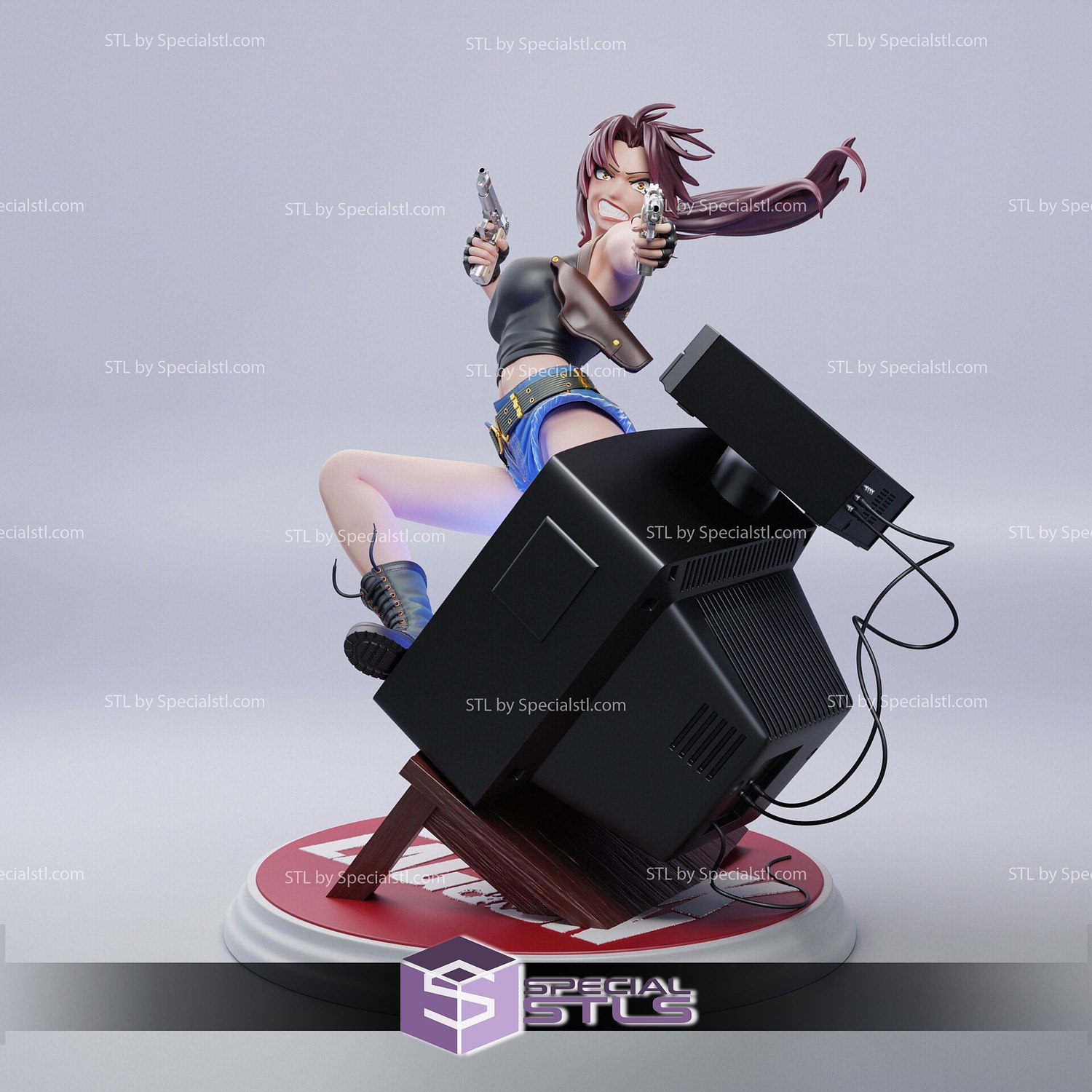 Revy Black Lagoon Book of Venom STL Files 3D Model — view 3