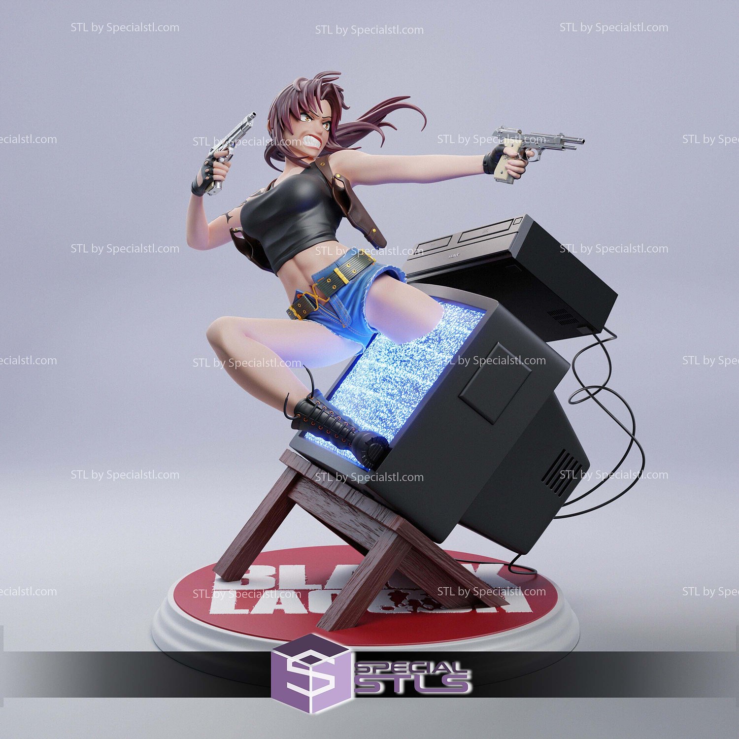 Revy Black Lagoon Book of Venom STL Files 3D Model — view 4