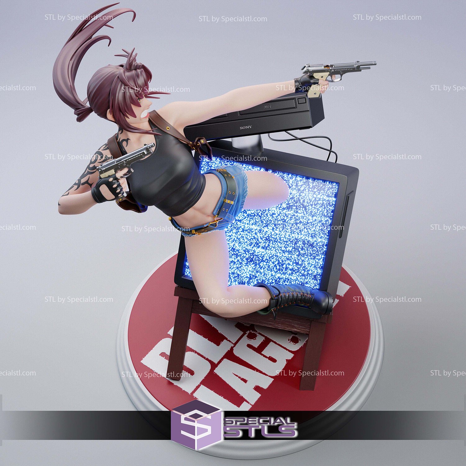 Revy Black Lagoon Book of Venom STL Files 3D Model — view 7