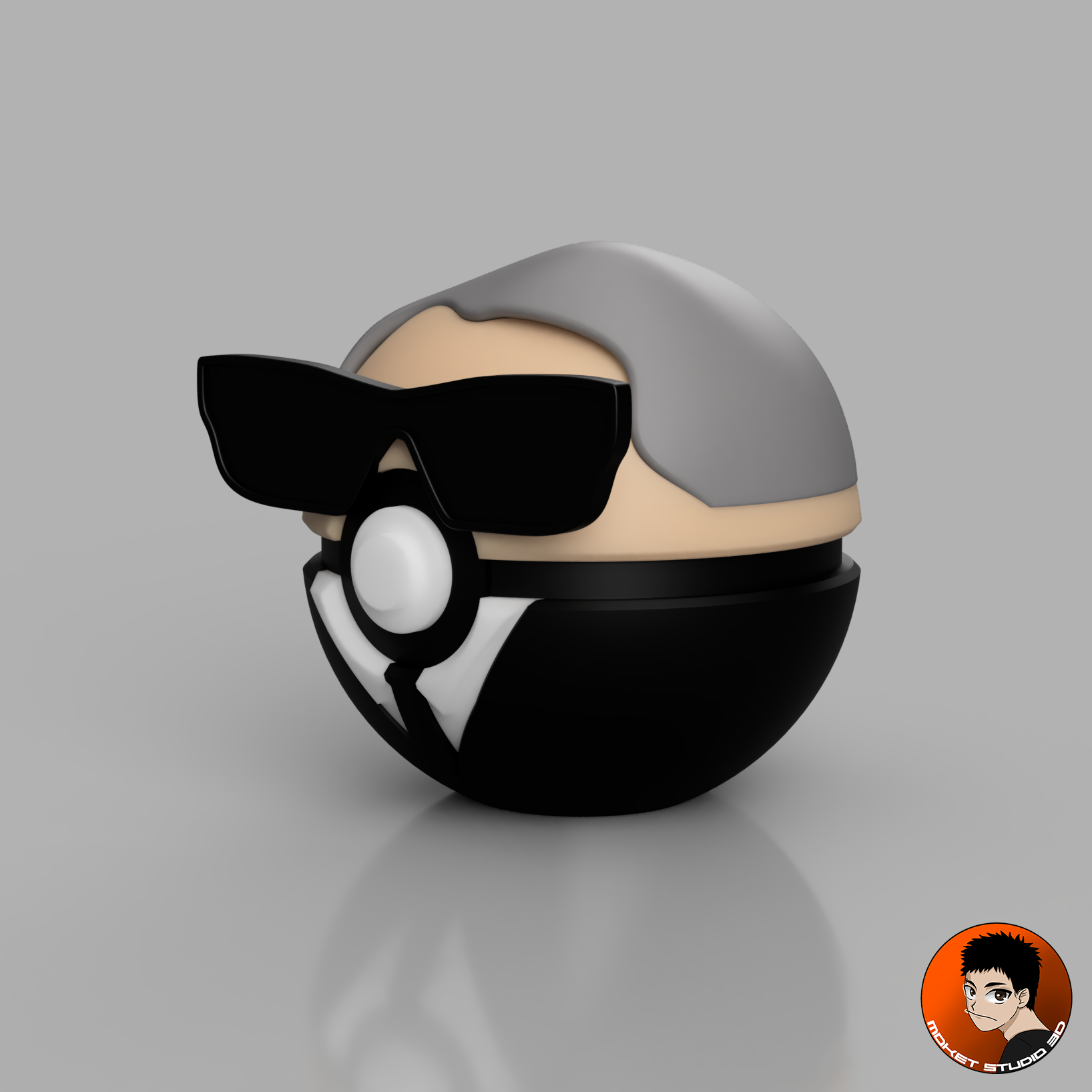 Agent K - MIB Pokeball 3D STL Model