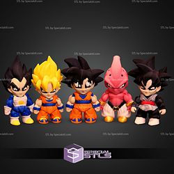 Super Basic STL Dragon Ball Z Minis Pack MultiColor 3D Model