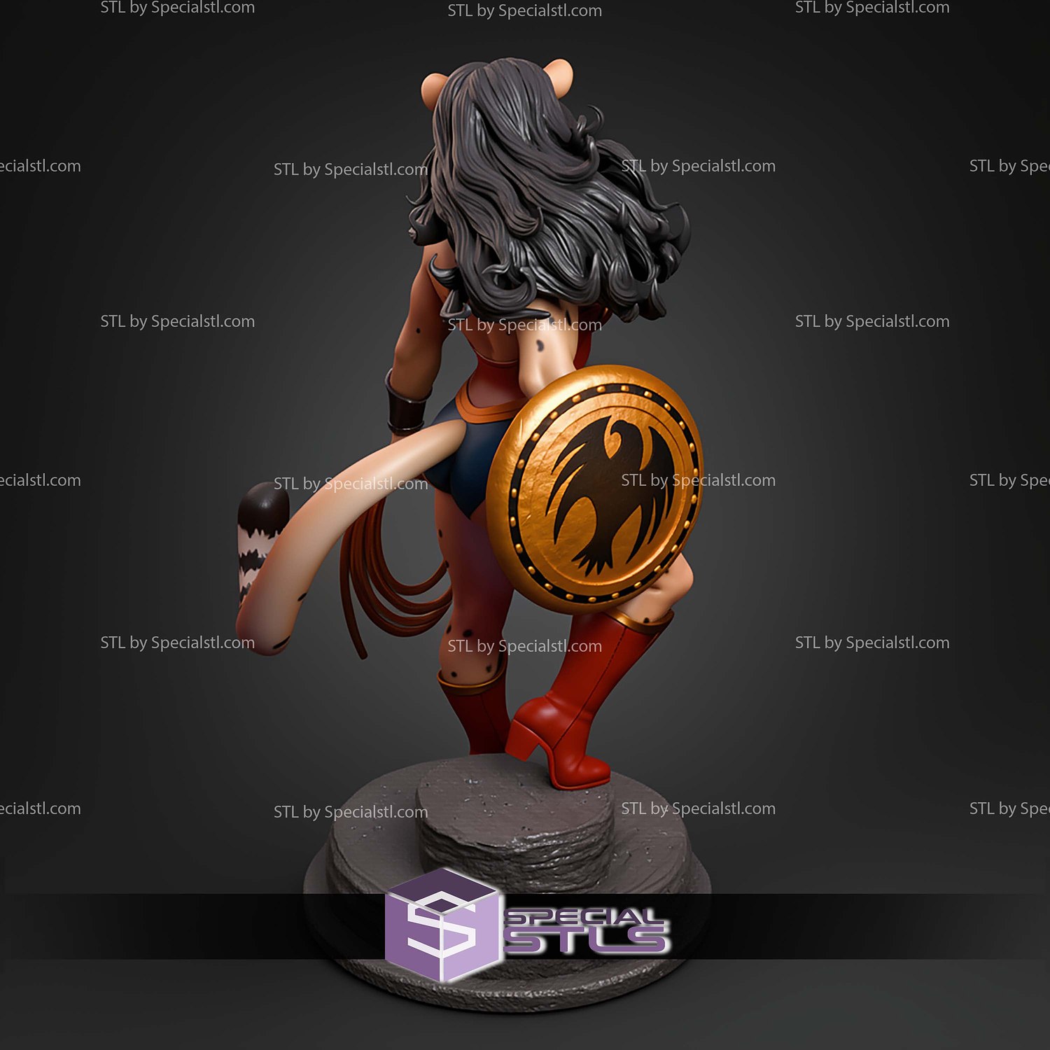 Anthro Wonder Woman STL Files 3D Model — view 2