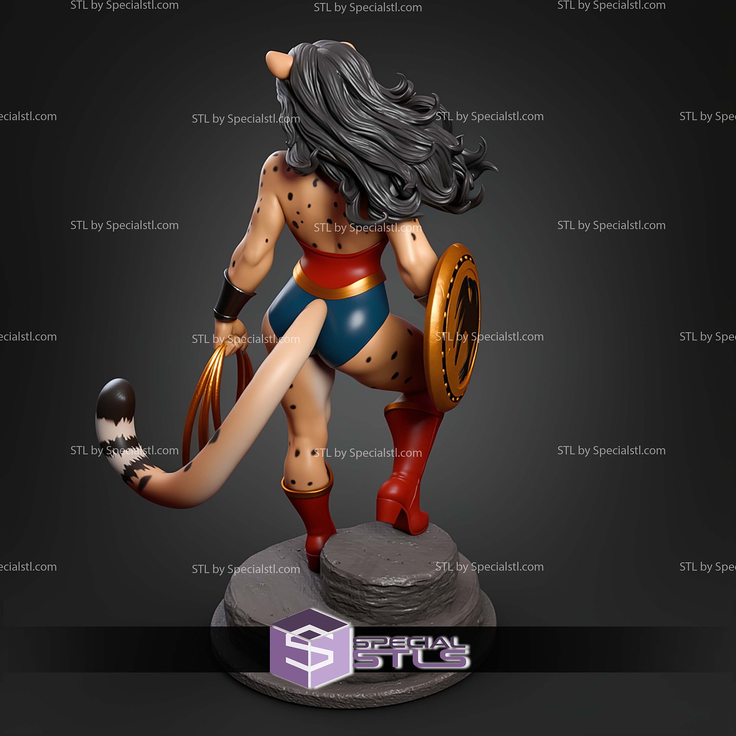 Anthro Wonder Woman STL Files 3D Model — view 3