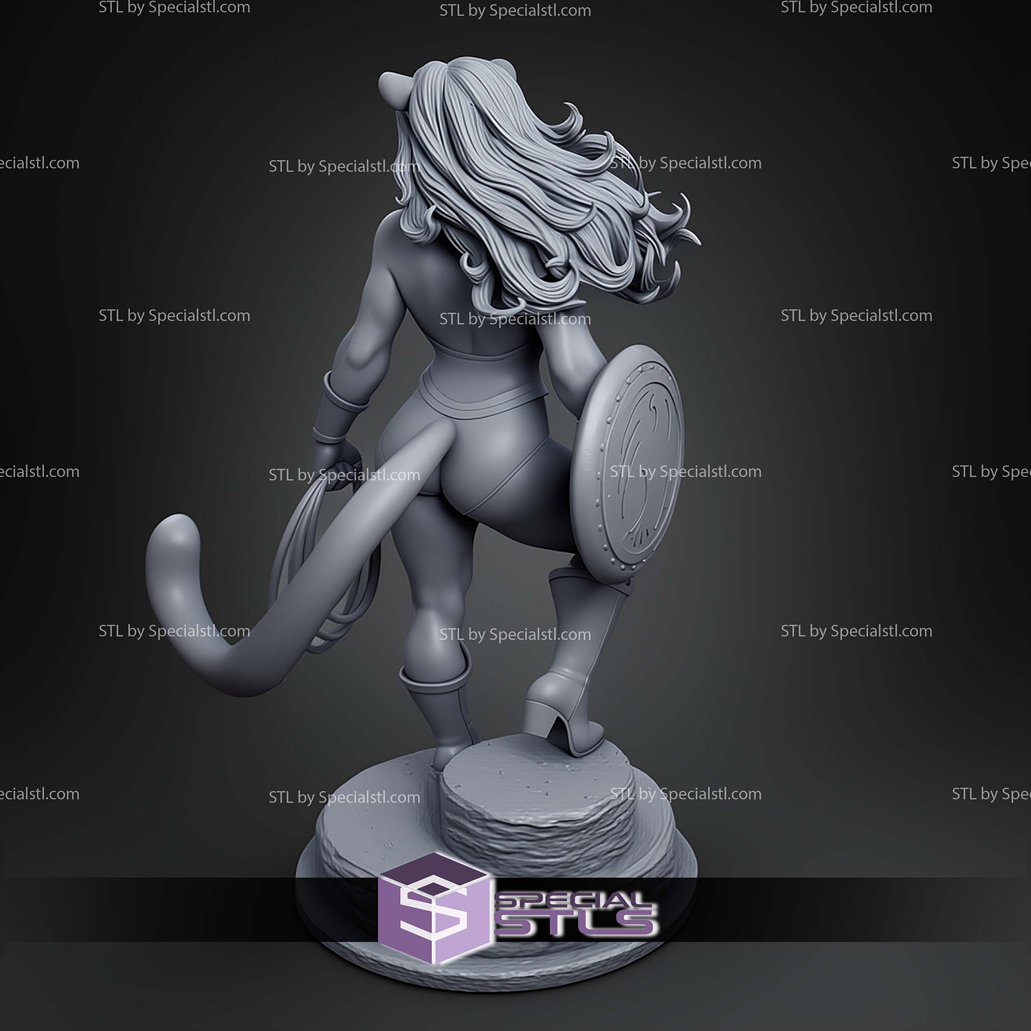 Anthro Wonder Woman STL Files 3D Model — view 5