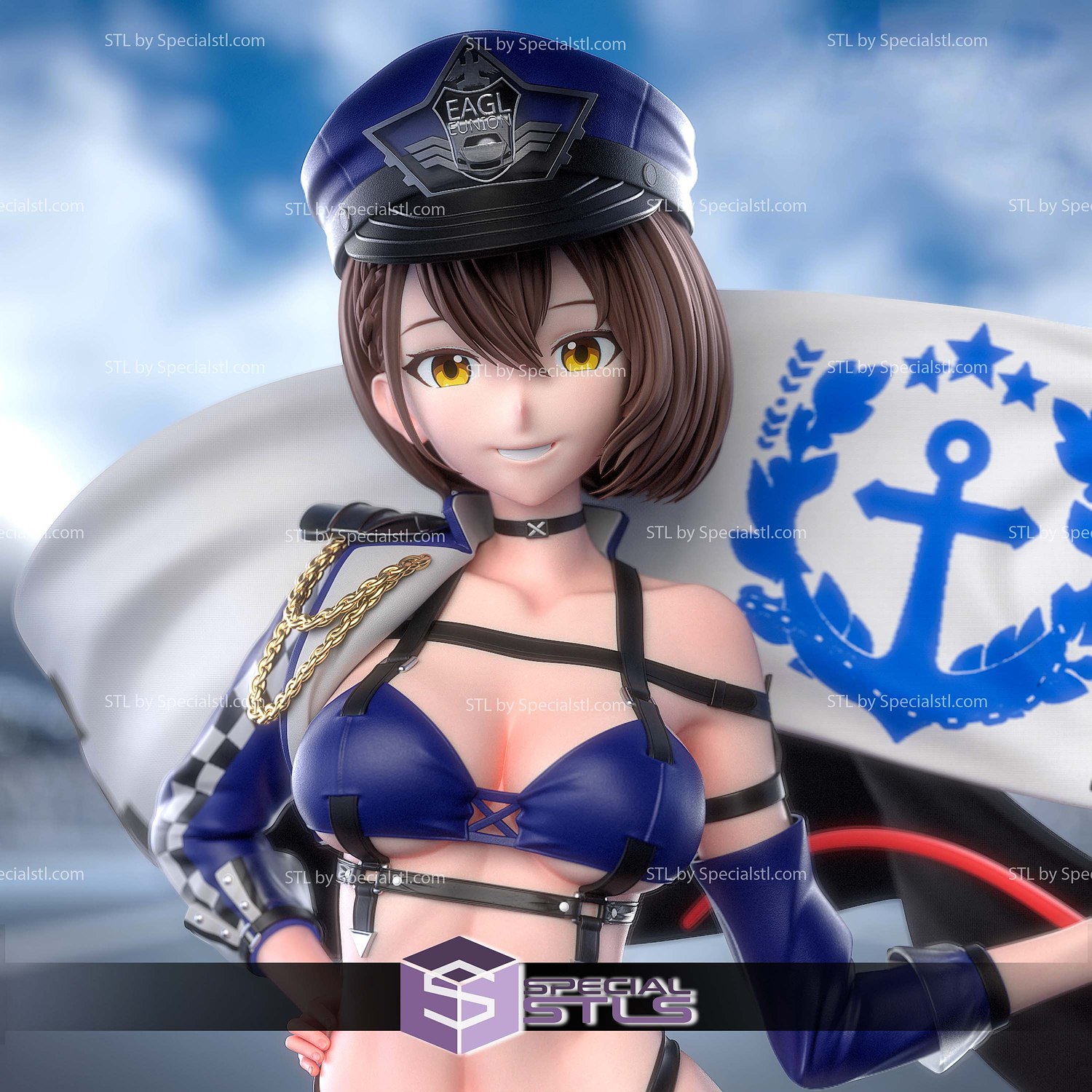 Baltimore Azur Lane V3 3D Printer Files STL Model — view 3