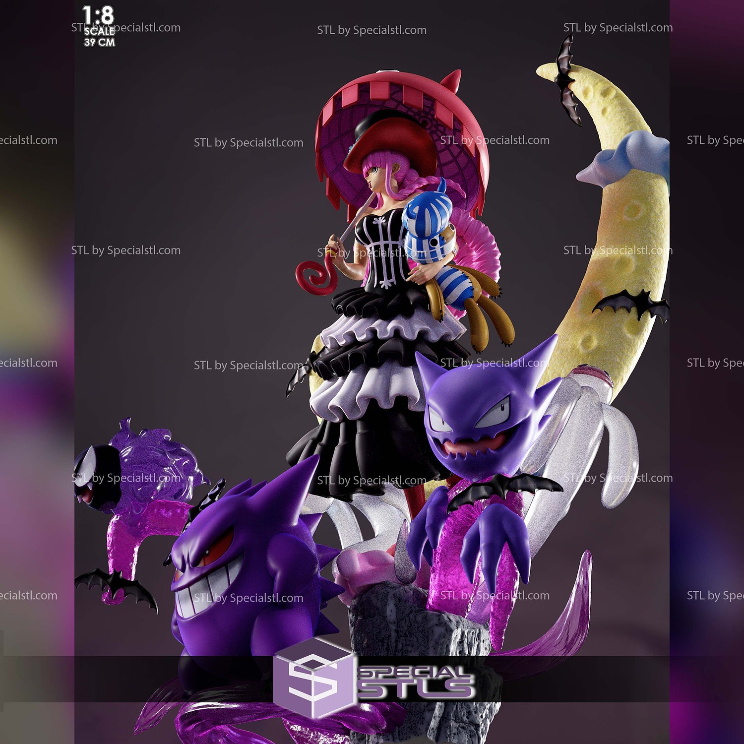 Perona Dress and Gengar One Piece STL Files 3D Model — view 2