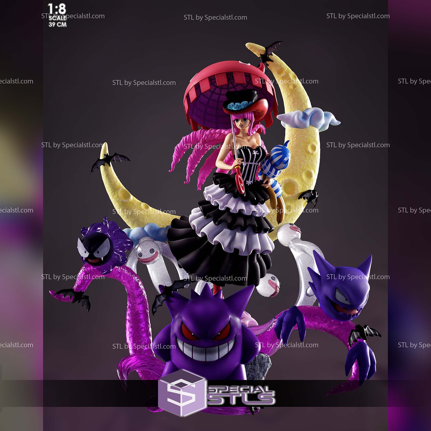 Perona Dress and Gengar One Piece STL Files 3D Model — view 3