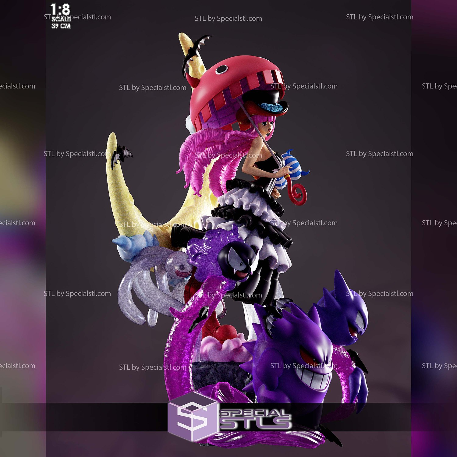 Perona Dress and Gengar One Piece STL Files 3D Model — view 4