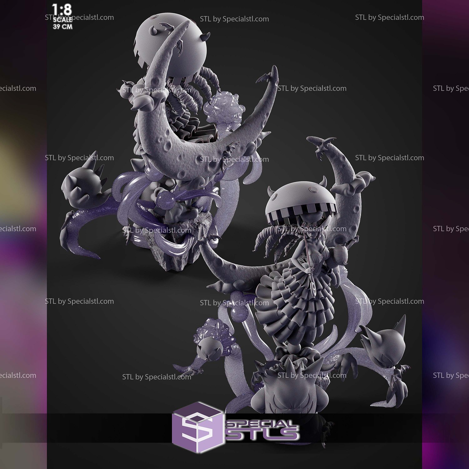 Perona Dress and Gengar One Piece STL Files 3D Model — view 6