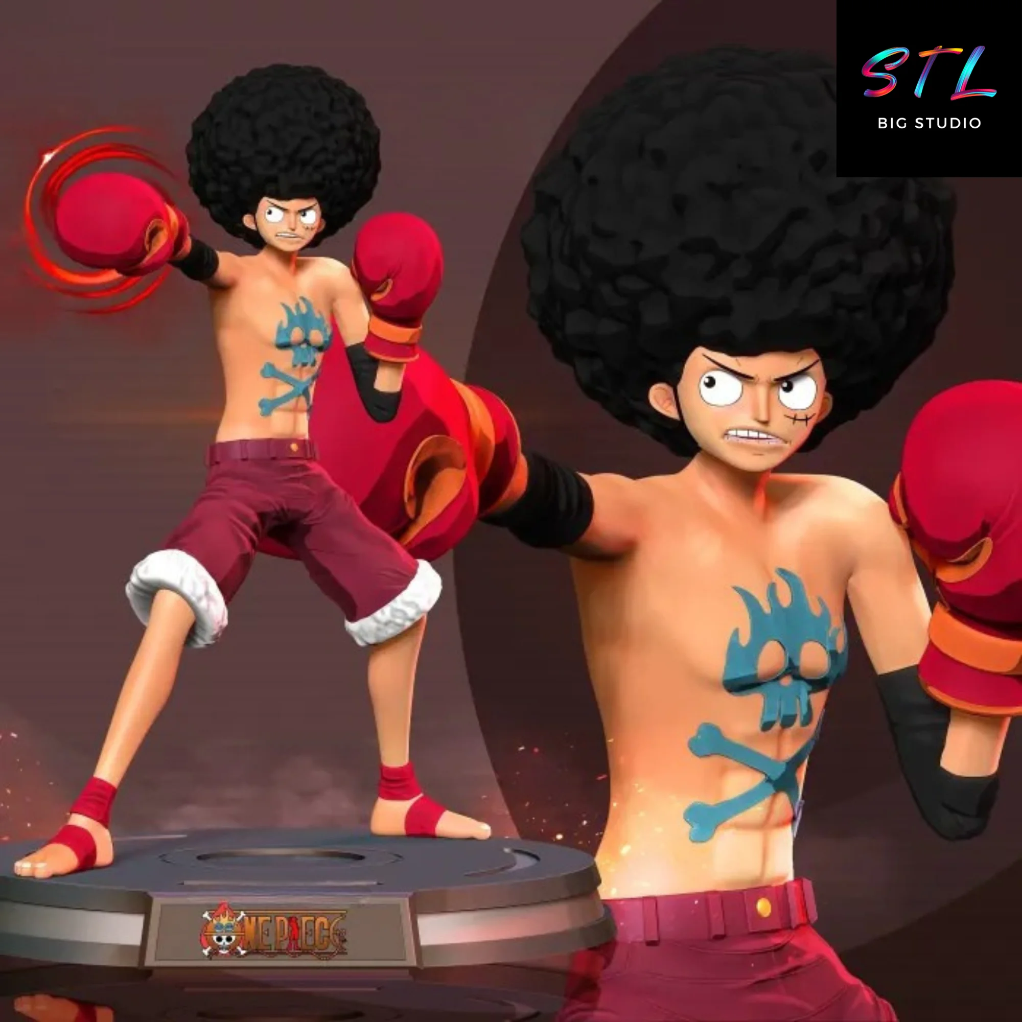 Luffy Afro STL | 3D Printable Figure | One Piece Model
