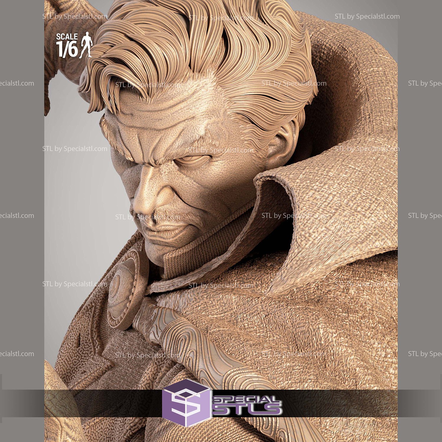 Doctor Strange with Spell 3D Printer Files STL Model — view 3