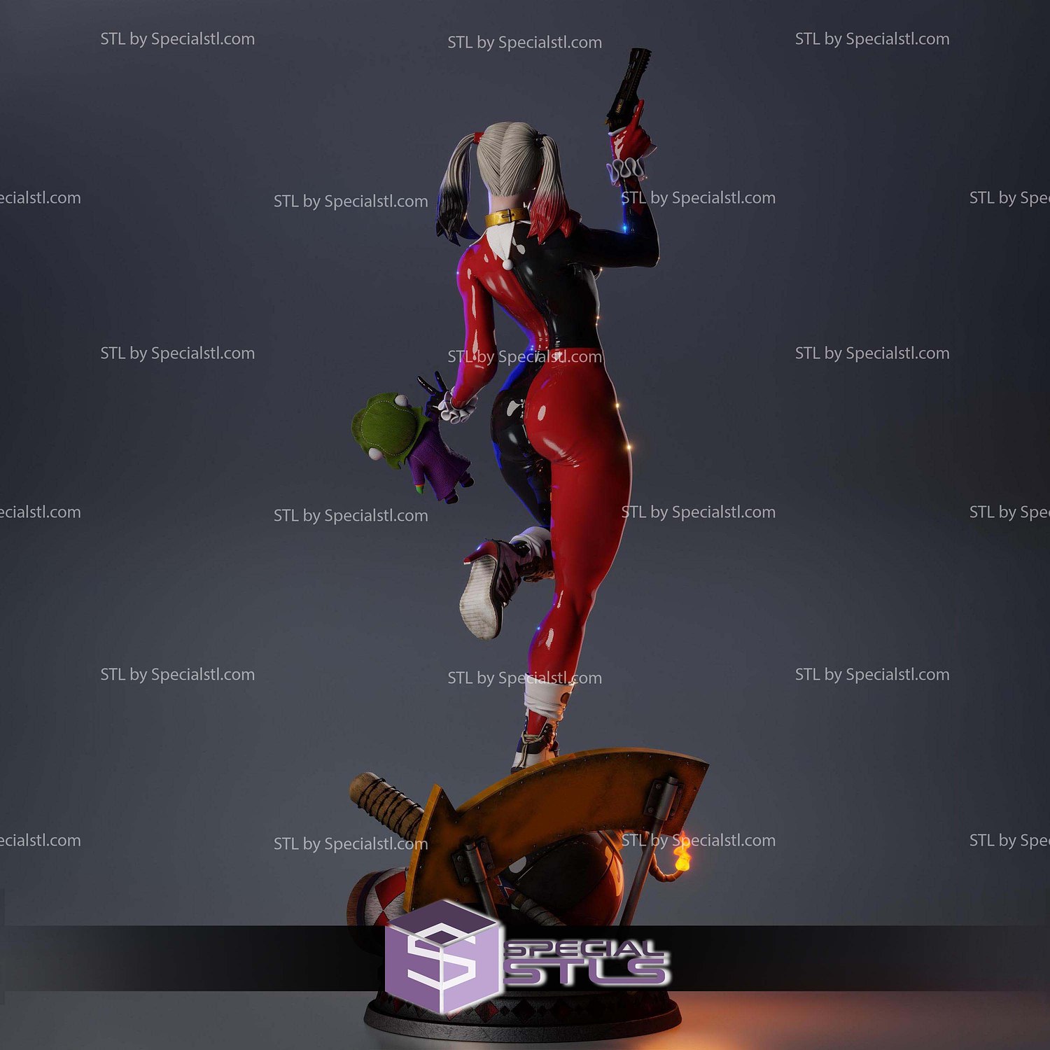 Harley Quinn Comics Version Alternative 394mm STL Files 3D Model — view 6