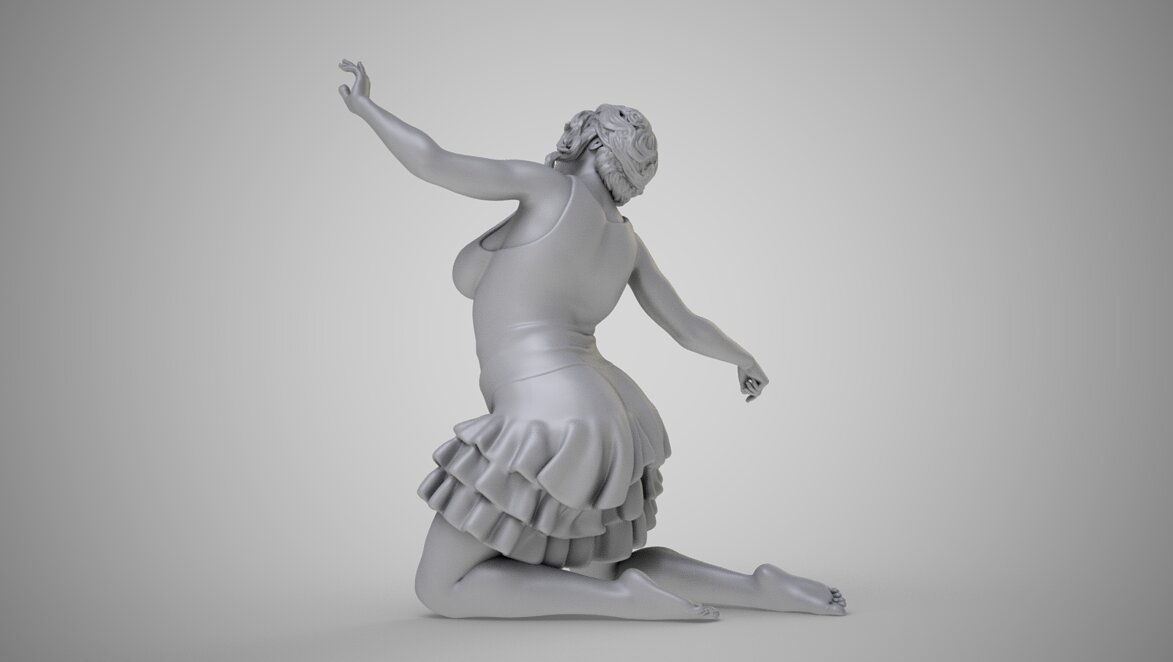 Lovely Girl 3D STL Model — view 2
