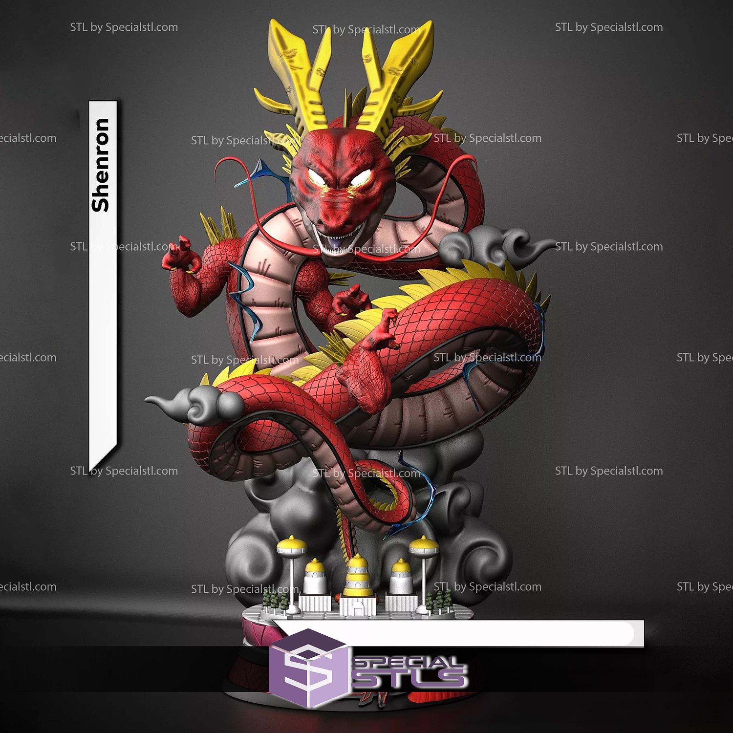 Shenron Red Dragonball STL Files 3D Model — view 3