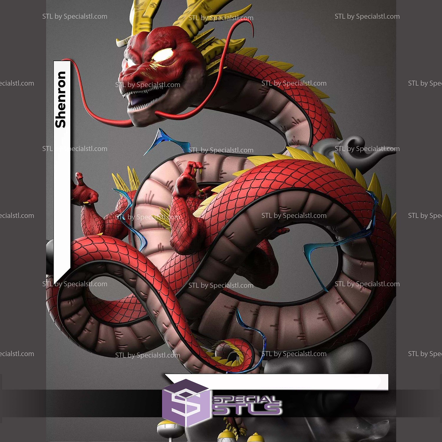 Shenron Red Dragonball STL Files 3D Model — view 4