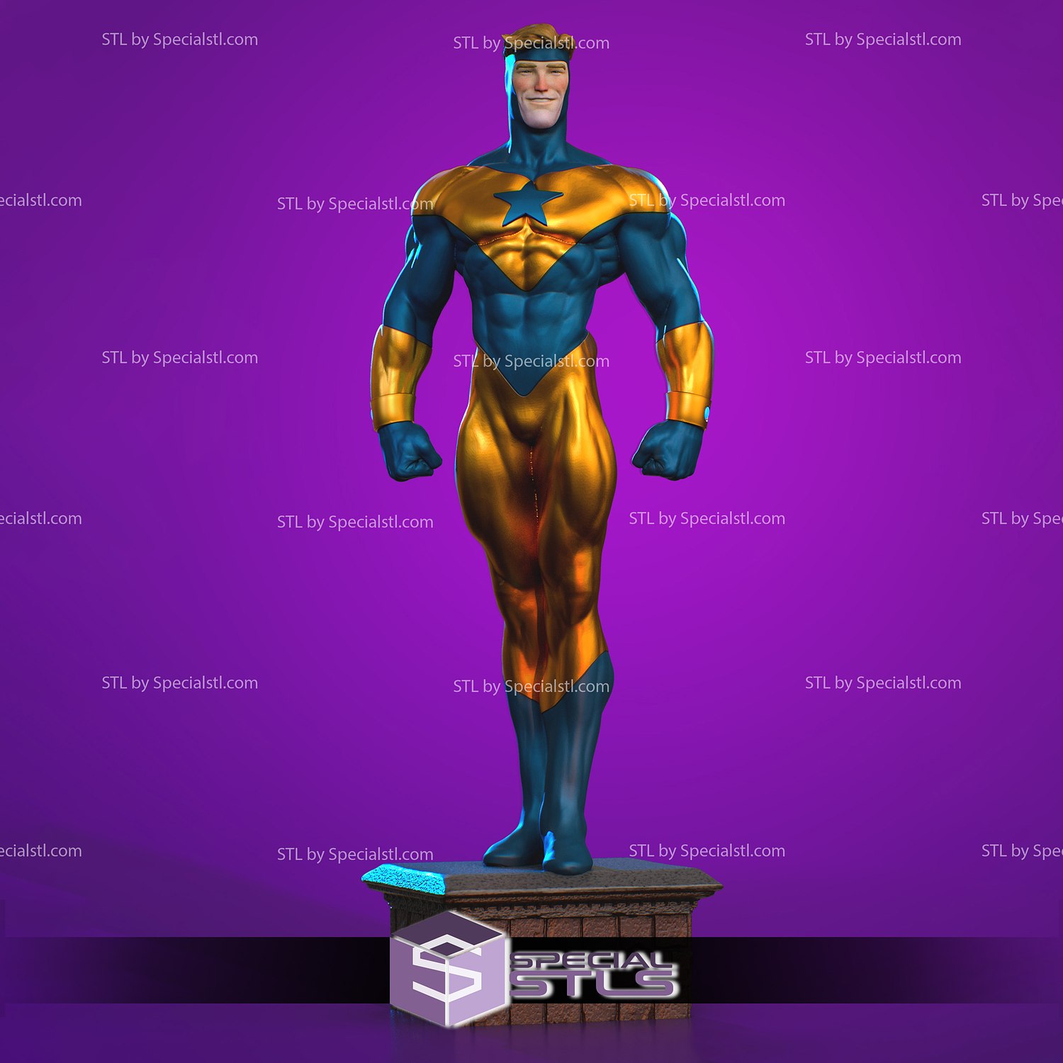 Booster Gold 325mm DC Hero STL Files 3D Model — view 2