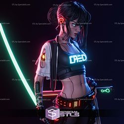 Cyber Samurai Fanart STL Files 3D Model