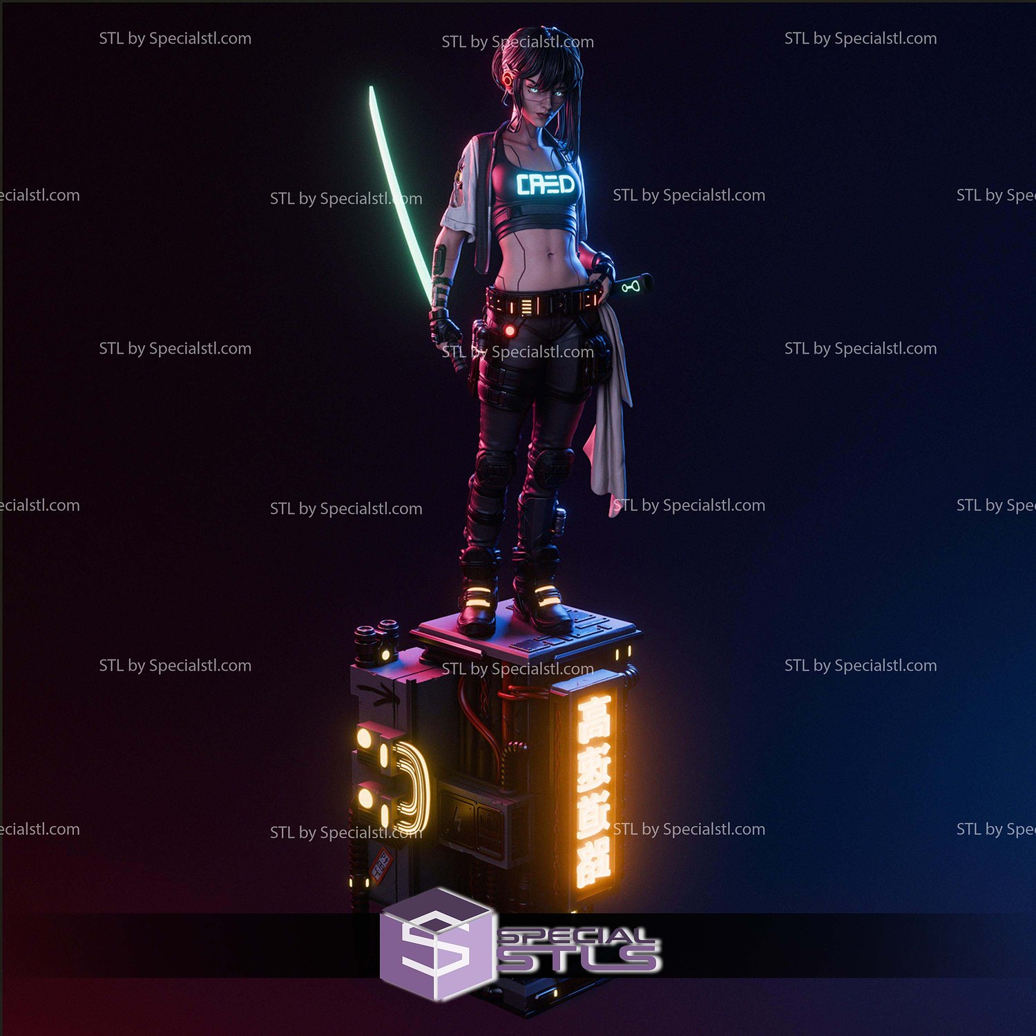 Cyber Samurai Fanart STL Files 3D Model — view 2
