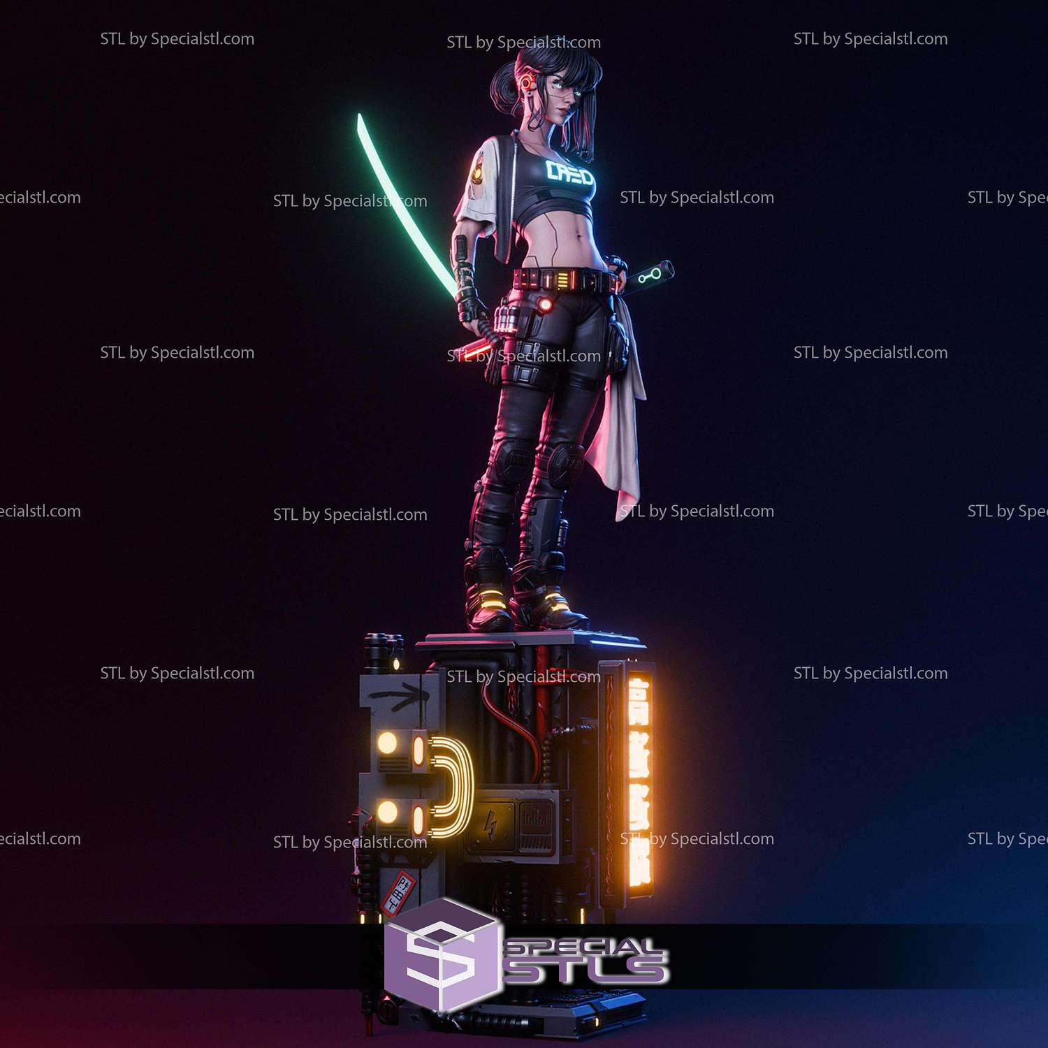 Cyber Samurai Fanart STL Files 3D Model — view 3