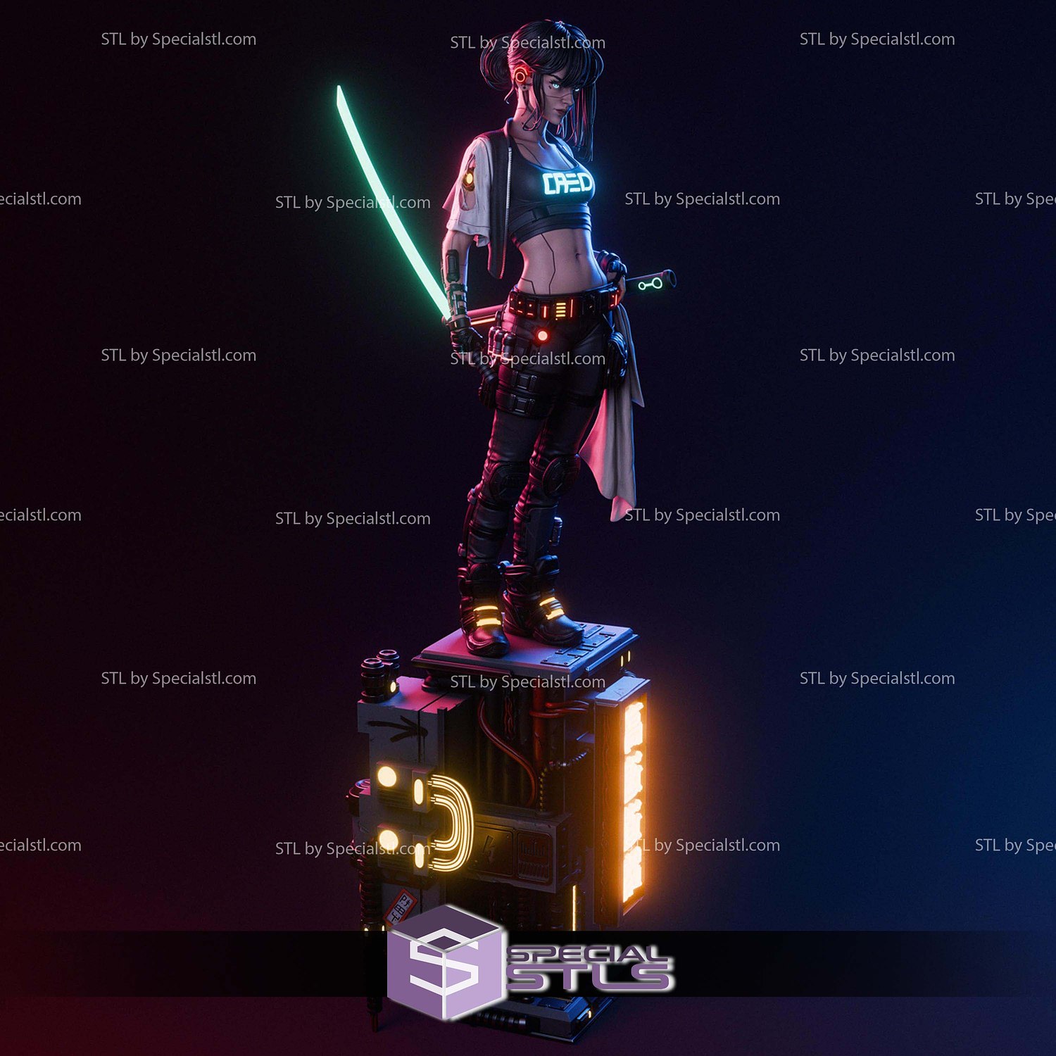 Cyber Samurai Fanart STL Files 3D Model — view 4