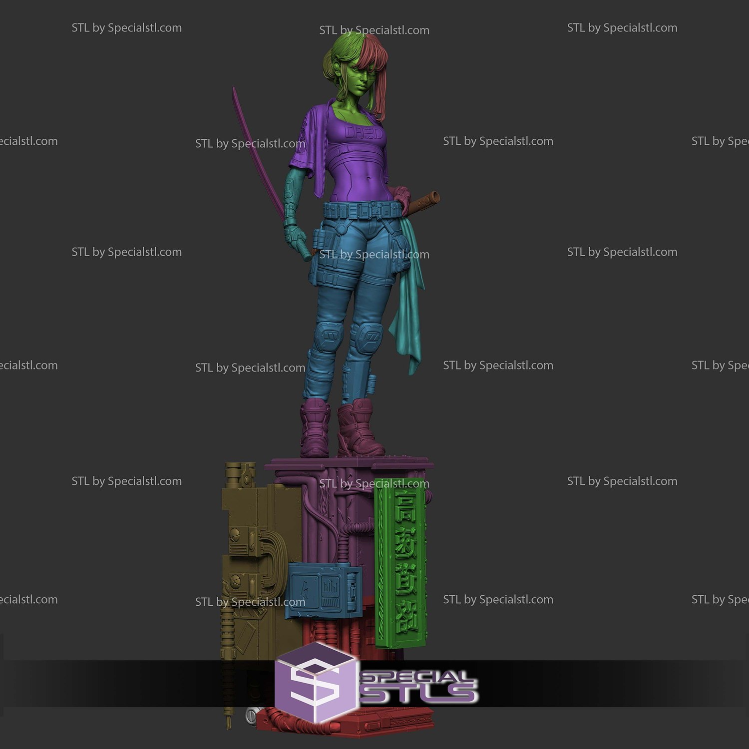 Cyber Samurai Fanart STL Files 3D Model — view 5