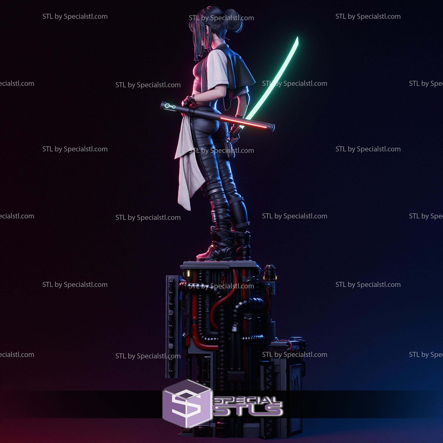 Cyber Samurai Fanart STL Files 3D Model — view 6