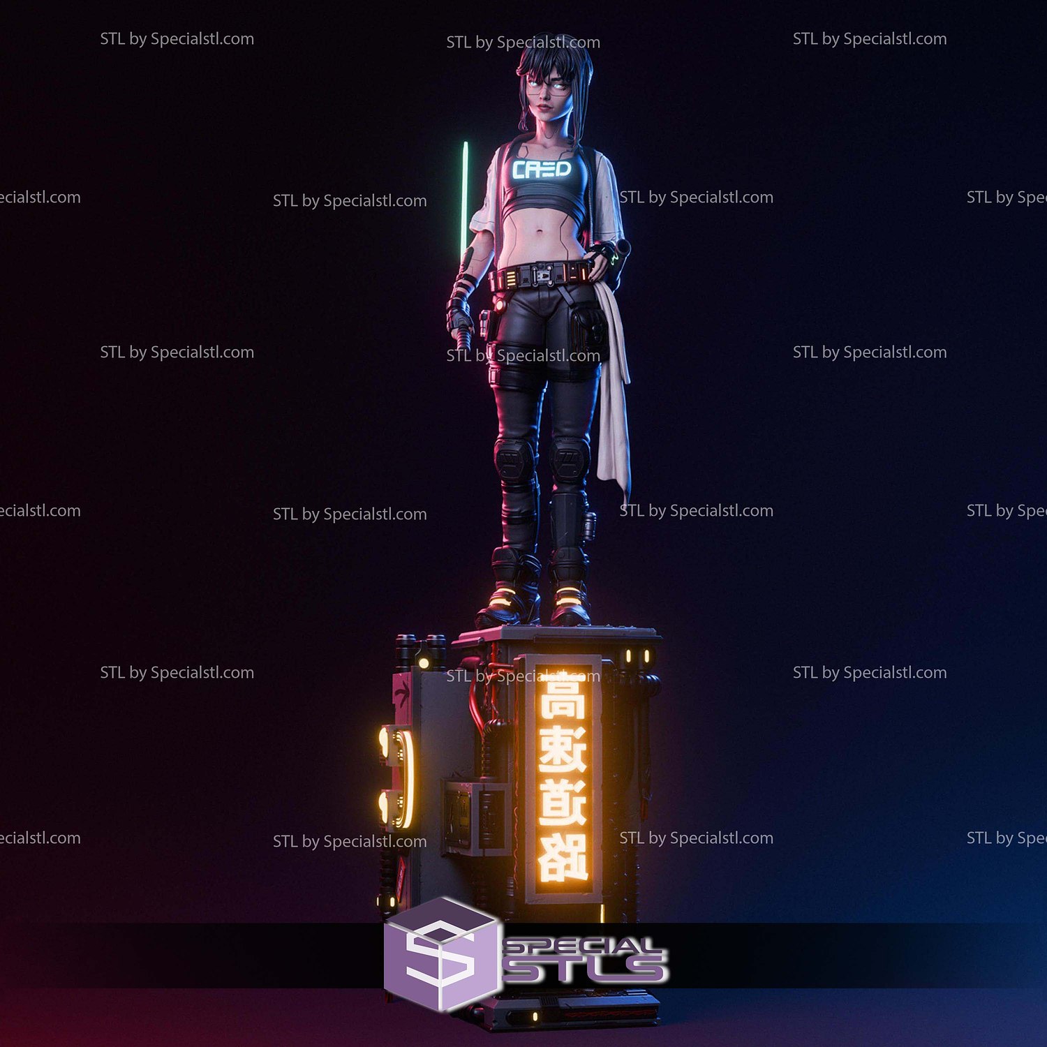 Cyber Samurai Fanart STL Files 3D Model — view 7