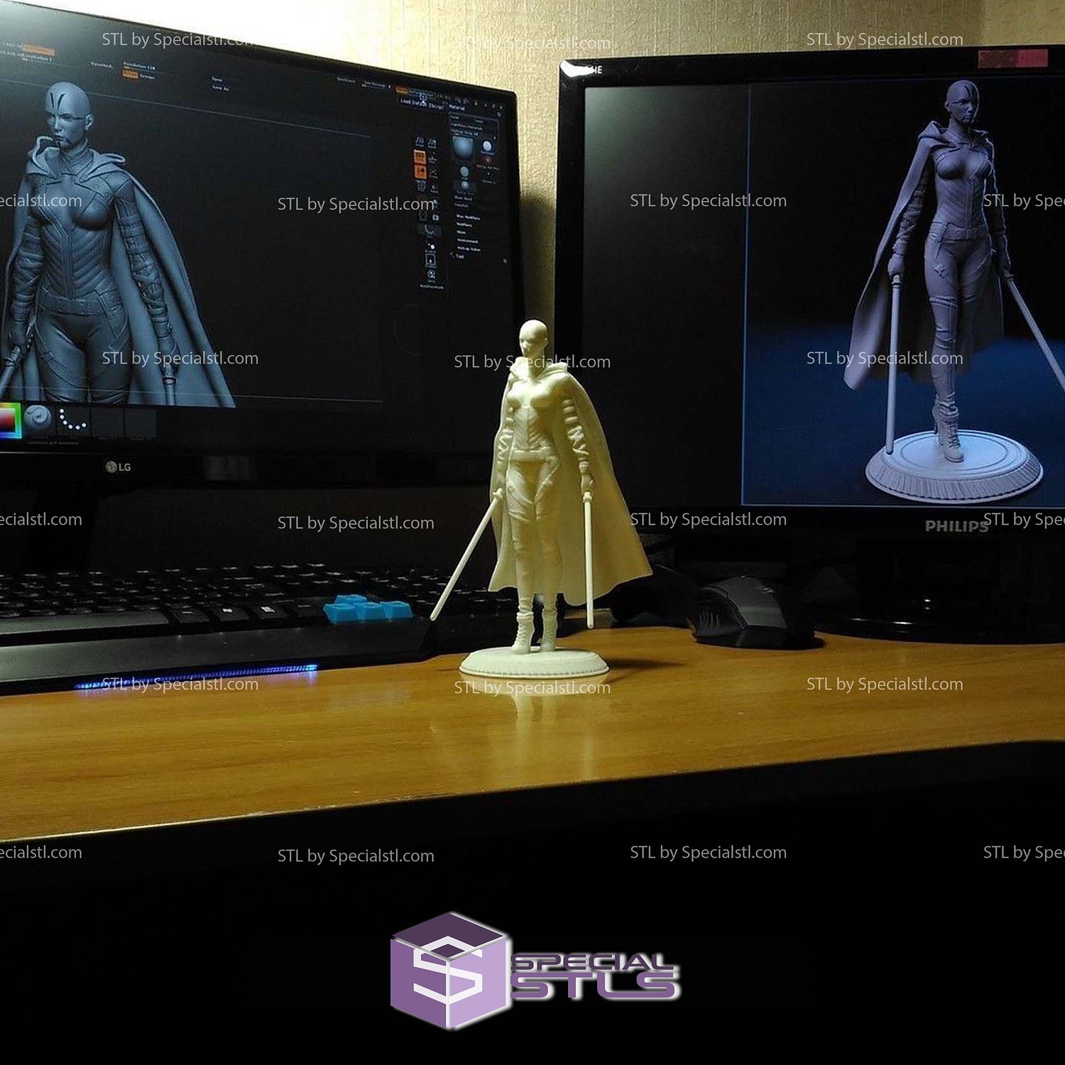 Asajj Ventress Standalone STL Files 3D Model — view 3