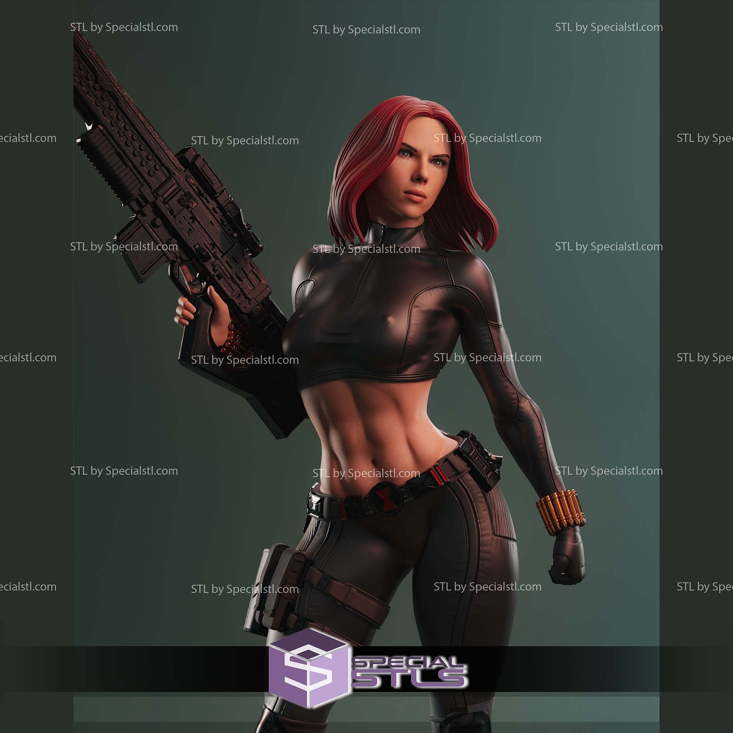Black Widow Natasha Romanoff Sculptures 3D Printing STL Model — view 3