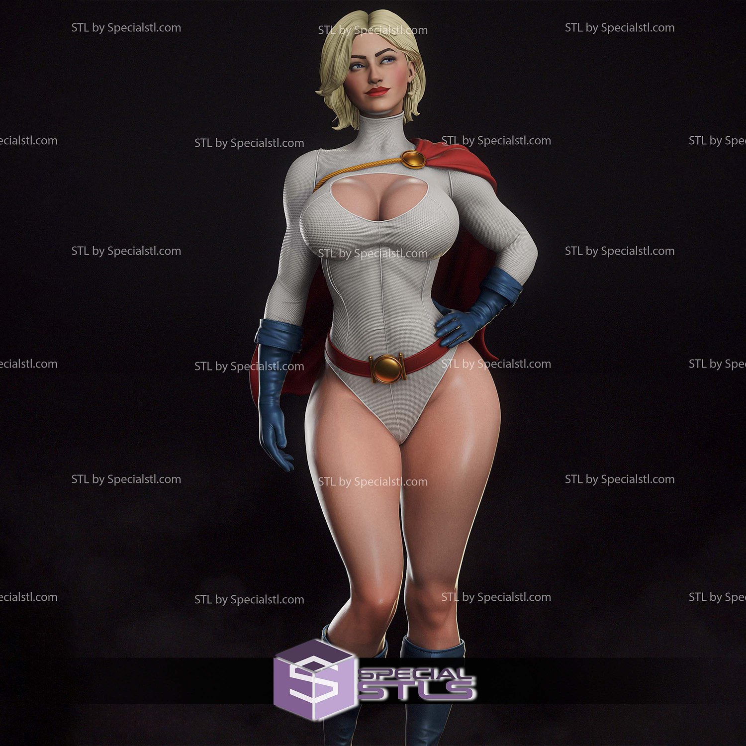 Powergirl Smile 1-6 Sculptures 3D Printing STL Model — view 2