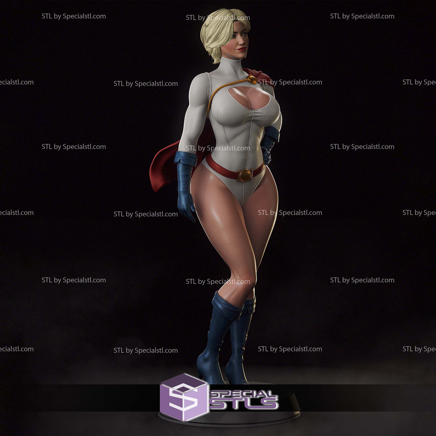 Powergirl Smile 1-6 Sculptures 3D Printing STL Model — view 3
