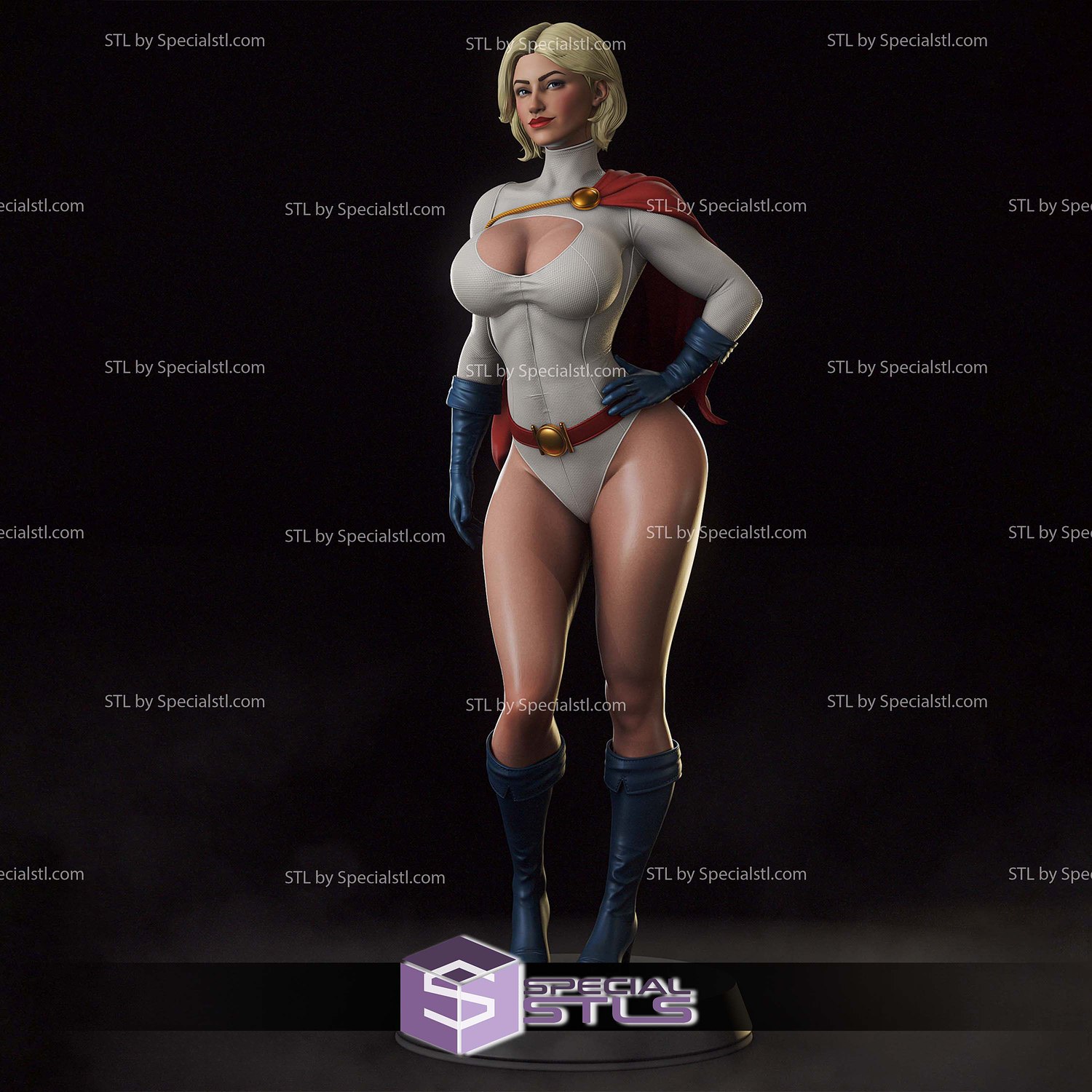 Powergirl Smile 1-6 Sculptures 3D Printing STL Model — view 5