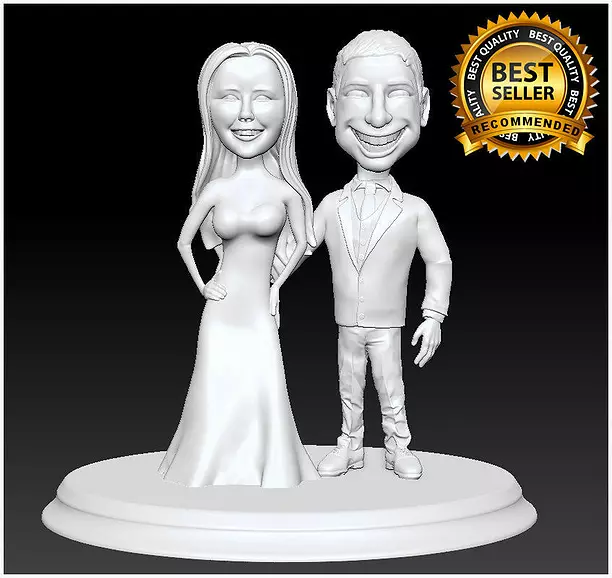Wedding couple Cake 3D print OBJ Model
